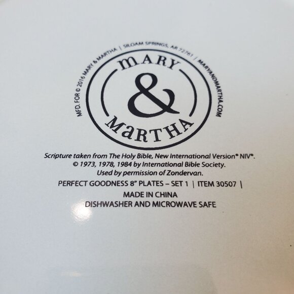 Mary & Martha Perfect Goodness Salad Plates Lot of 4 Green White Give Thanks - Picture 10 of 14